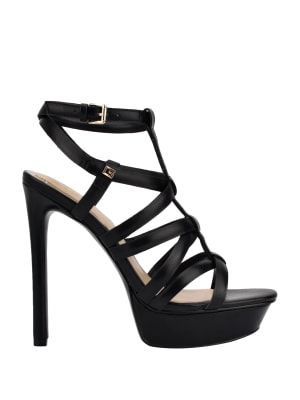 guess black sandal heels