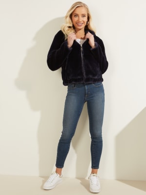 guess dessie faux fur jacket