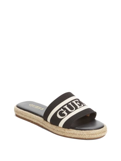 guess black flat sandals