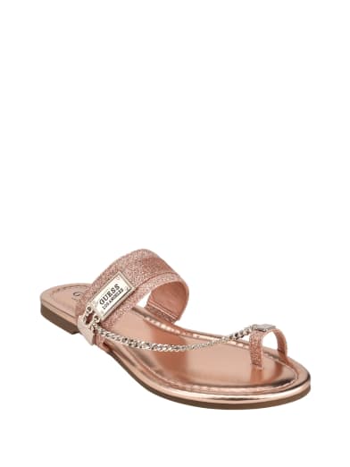 guess factory women's landen chain sandals