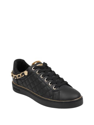 guess black leather shoes