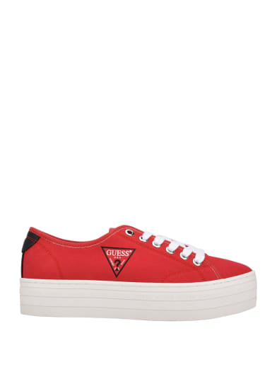 red guess tennis shoes