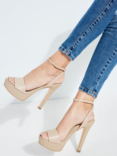 guess denim heels