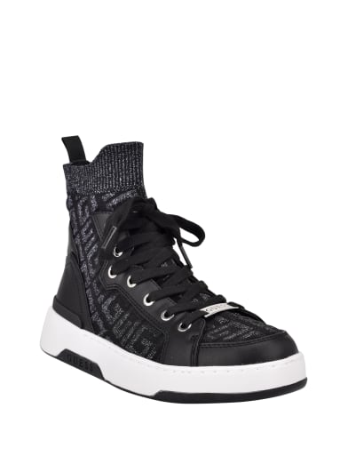 black and white high top sneakers