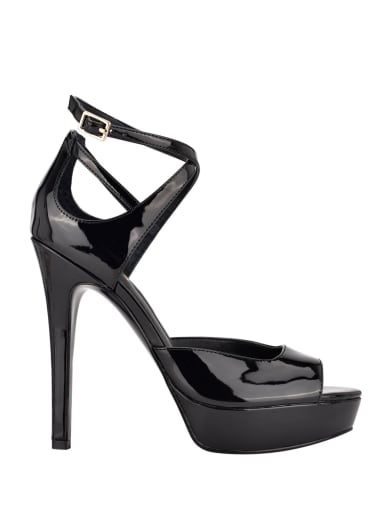 guess black sandal heels