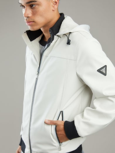 guess white bomber jacket