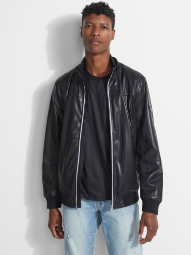 guess bomber jacket black