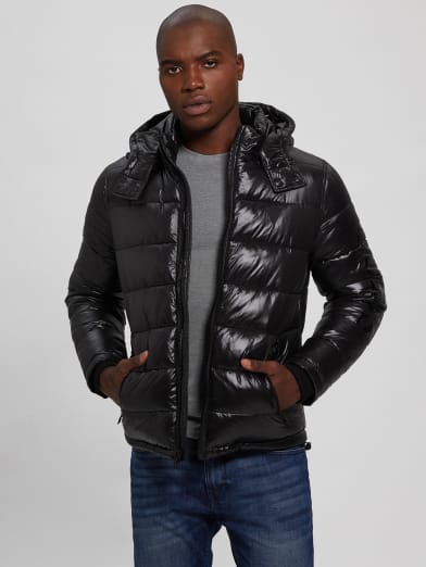 guess black puffer jacket