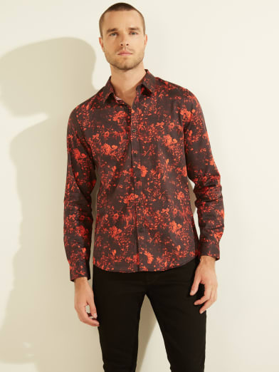 black and red guess shirt