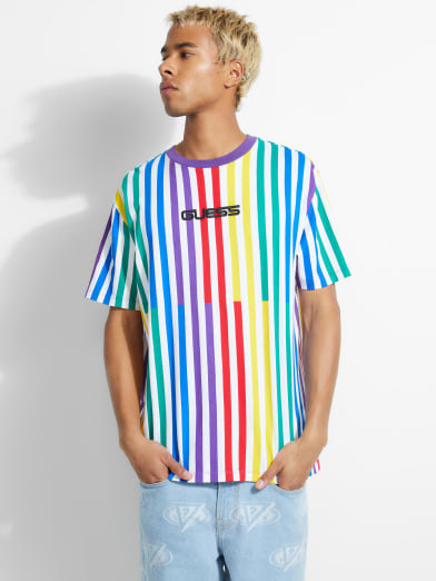 guess men's t shirt striped