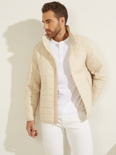 guess men's reversible puffer jacket