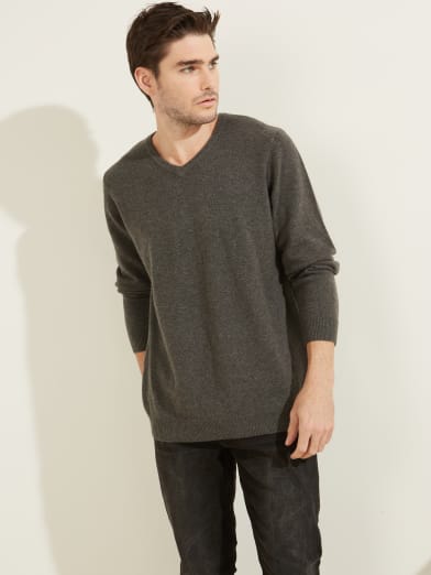 v neck zip up sweater