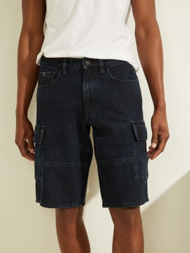 guess men's denim shorts