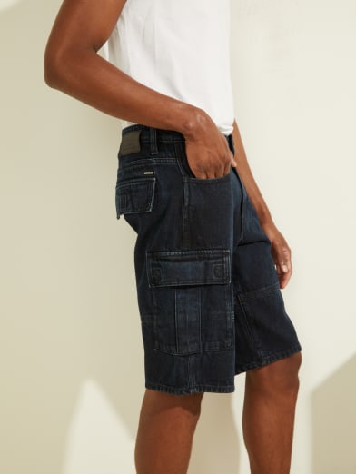mens denim cargo shorts uk