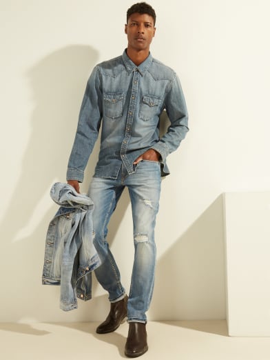 guess jean shirt