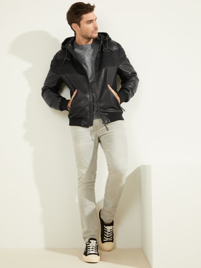 guess leather touch jacket