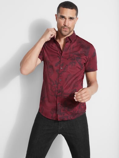 guess mens floral shirt