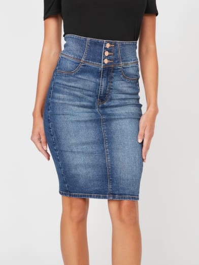 guess denim skirt