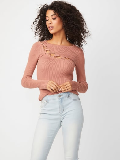 Mina Lace-Up Sweater