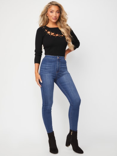 Mina Lace-Up Sweater