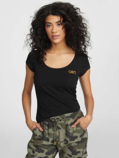 Teri Sequin Wing Logo Tee
