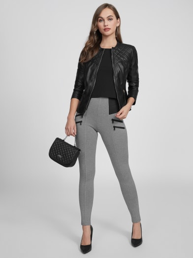 Daisy Double-Zipper Leggings