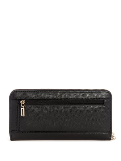 black leather guess wallet