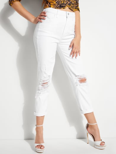 distressed mom fit jean