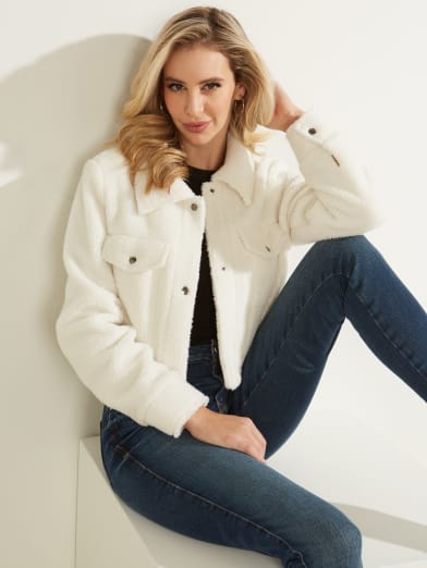 guess dessie faux fur jacket