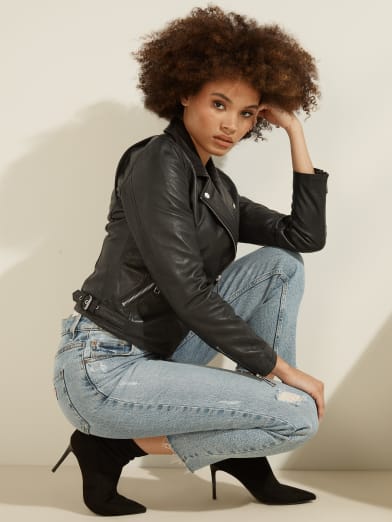 guess moto leather jacket
