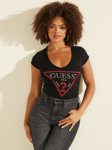 guess women's logo tee