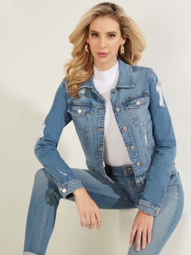 guess peplum denim jacket