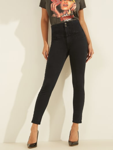 guess high waisted black jeans