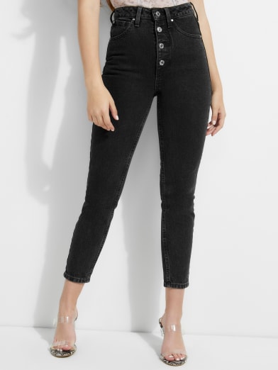 guess high waisted black jeans