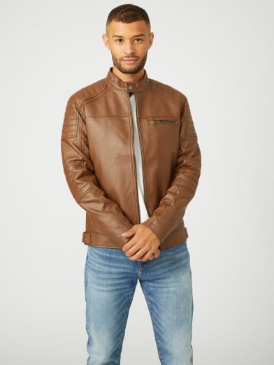 Guess moto jacket men's Clearance