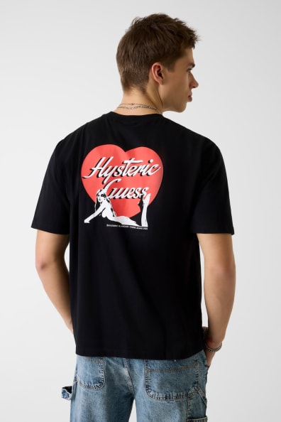 ヒステリックグラマー　ゲス　メンズ　Tシャツ ロゴ　黒 GUESS® Printed t-shirt Hysteric Glamour