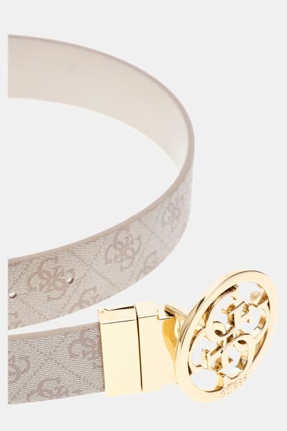 Cintura Donna Guess Zamira 4G Logo Effetto Martellato, Colore Marrone, Altezza 2 Cm, Taglie S (85 Cm), M (95 Cm), L (105 Cm) - 3