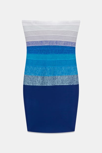 blue ombre bandage dress Olivia Metallic Heart Sequin Dress - Blue/Orange, 2