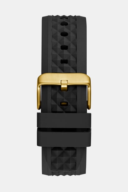 Guess Third Grear Orologio multifunzione da uomo con quadrante nero e cinturino in caucciù nero