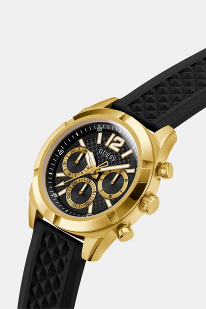 GUESS Orologio da uomo analogico in silicone blu navy