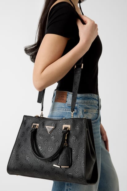 7741 GUESS® Cresidia 4G ve Peony logolu el çantası Kadın