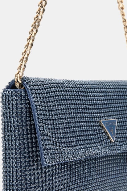 GUESS® Mini crossbody Zalina cu strasuri pentru femei