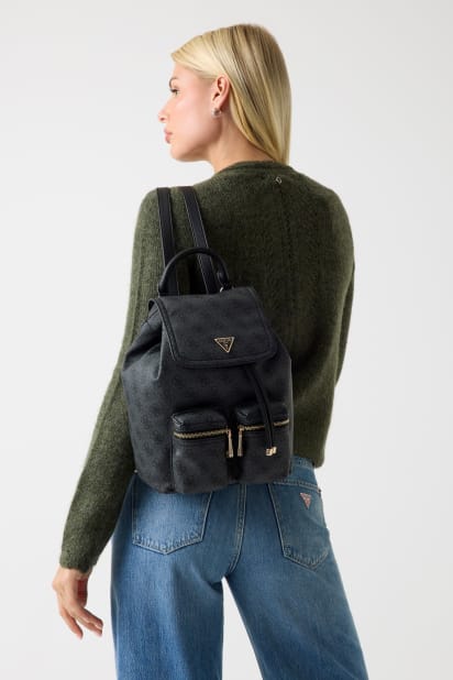 Guess MANHATTAN LARGE BACKPACK - coal/donkergrijs