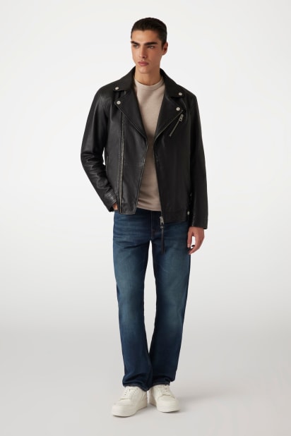 GUESS® Genuine leather jacket Men