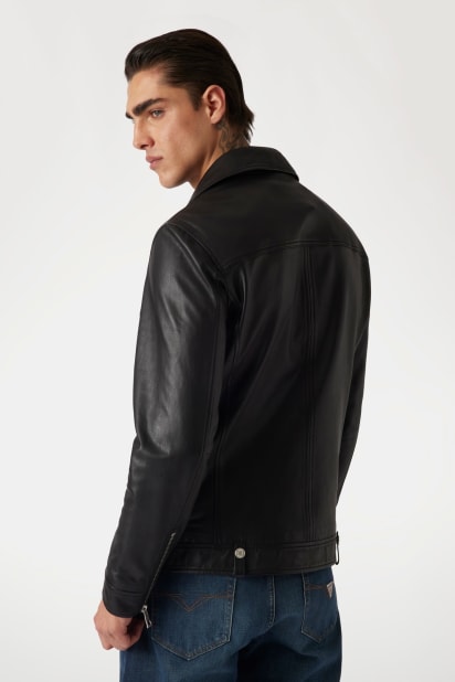 GUESS® Genuine leather jacket Men