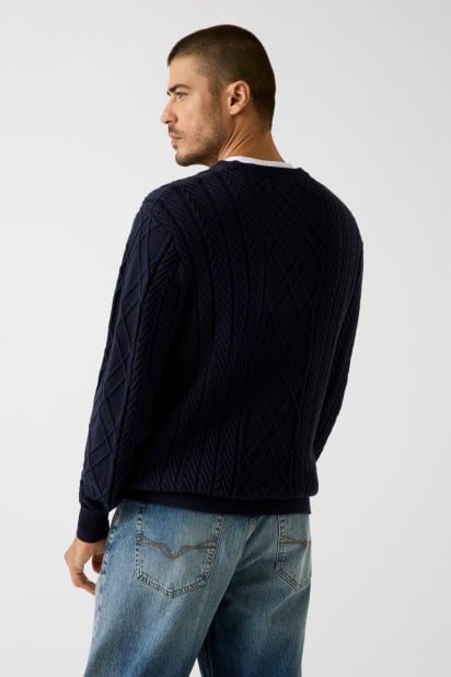 【ダークネイビー(G7V2)】GUESS セーター (M)Cable Washed Sweater ダークネイビー(G7V2)】GUESS セーター (M)Cable Washed Sweater