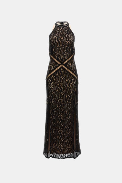 knee length dresses for ladies Black Long Sleeve Henley Mini Dress main image 0