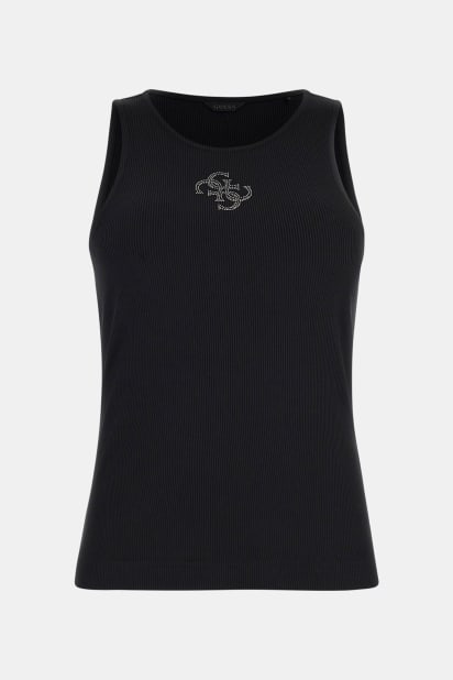Guess Sleeveless Open Stitch Ava Tank in Natural