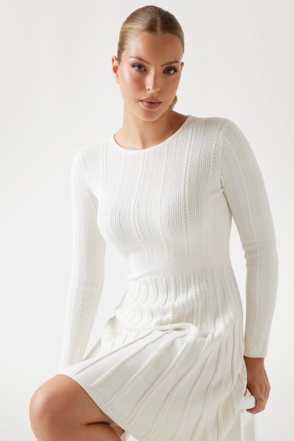 nine west fit & flare sweater dress Babysoft Fit n Flare Midi Dress