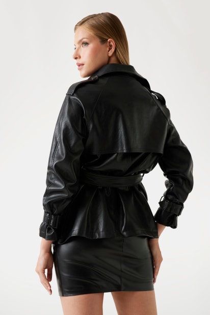 Faux-leather trench coat Women | GUESS® Past Collections